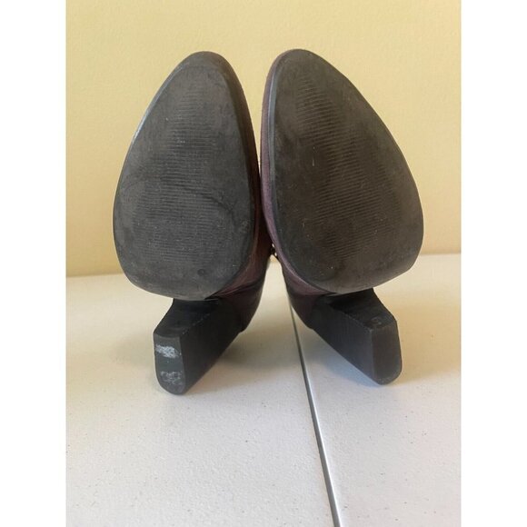 Crown Vintage Naydine Womens Boots Size 11 Tan Suede Ankle Booties dark plum - Picture 10 of 16